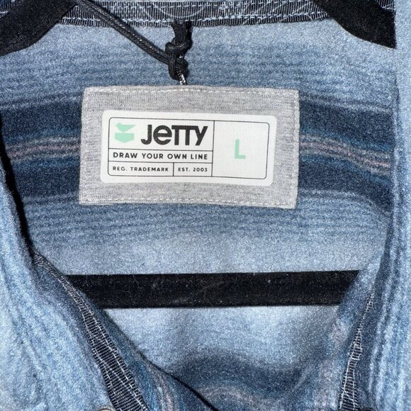 Jetty Concordia Fleece Lined Shacket Mens Large Gray Plaid Snap Pockets NWT - Picture 5 of 11